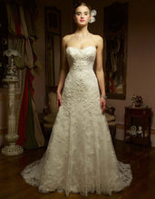 Load image into Gallery viewer, Casablanca, ivory lace gown with custom sash